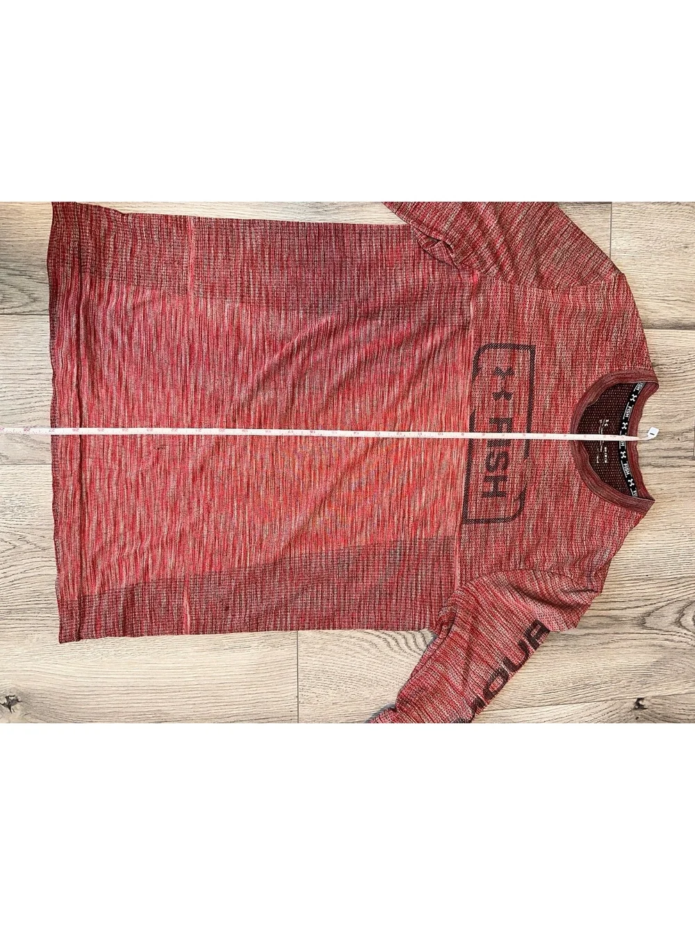 Under Armour Red Long Sleeve Fish Performance Shirt with Small Hole